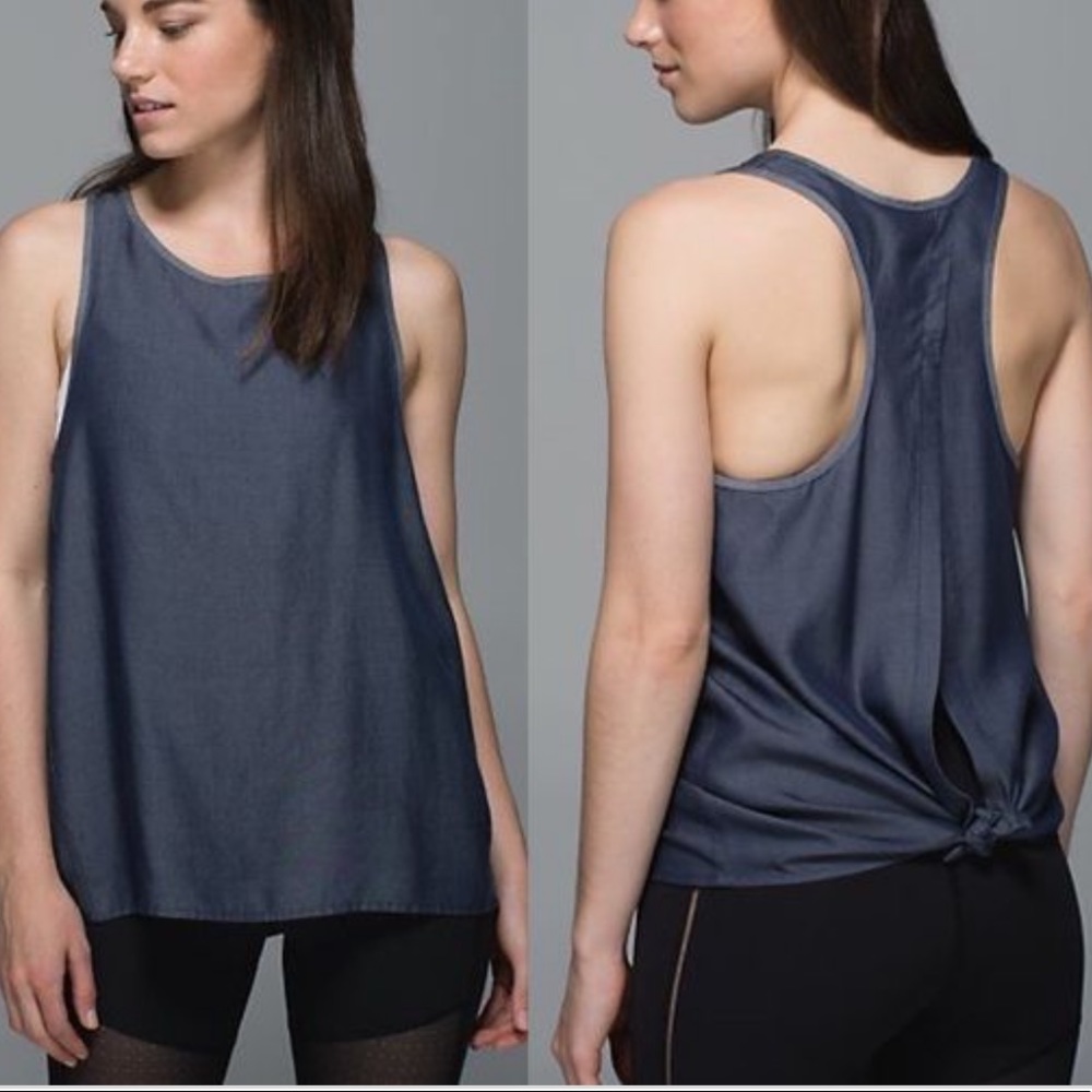 Lululemon Split Back Chambray Tank - image 2